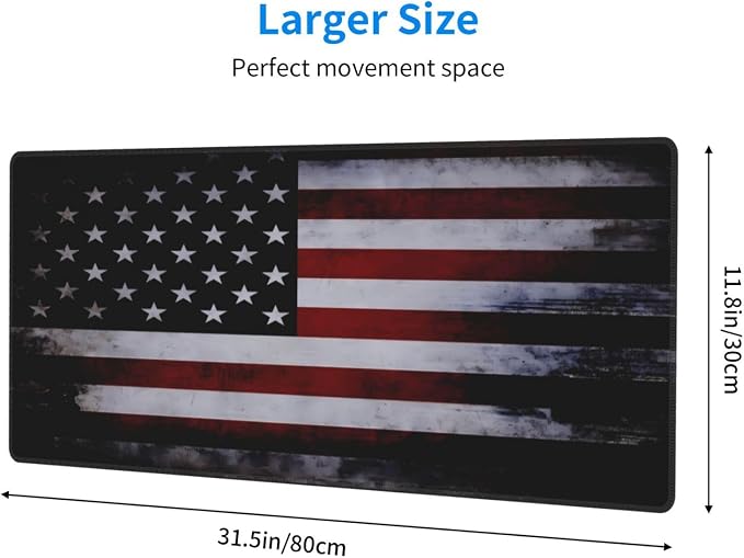 Gaming Mouse Pad American Flag Mouse Mat Non-Slip Rubber Carpet Pad