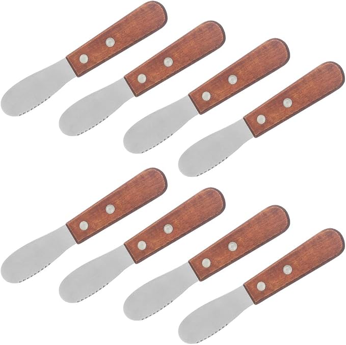 DaKuan 8 Pack Stainless Steel Straight Edge Wide Butter Spreader