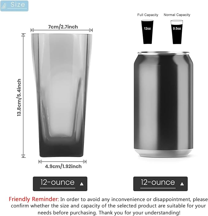Top-spring 12 Oz Reusable Plastic Water Tumbler 6pcs Grey BPA Free | Thickened