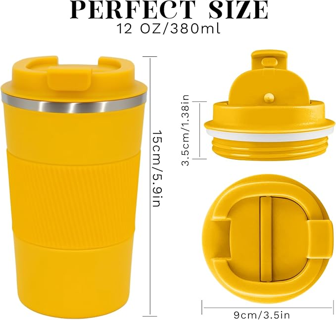 Insulated Travel Coffee Mug, Stainless Steel Coffee Cup