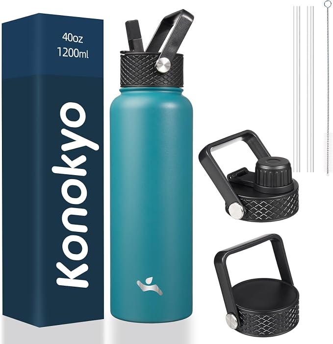 Konokyo 40 oz Insulated Stainless Steel Water Bottle