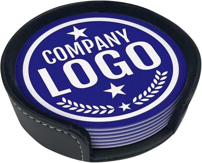 Custom Leather Coasters with Logo