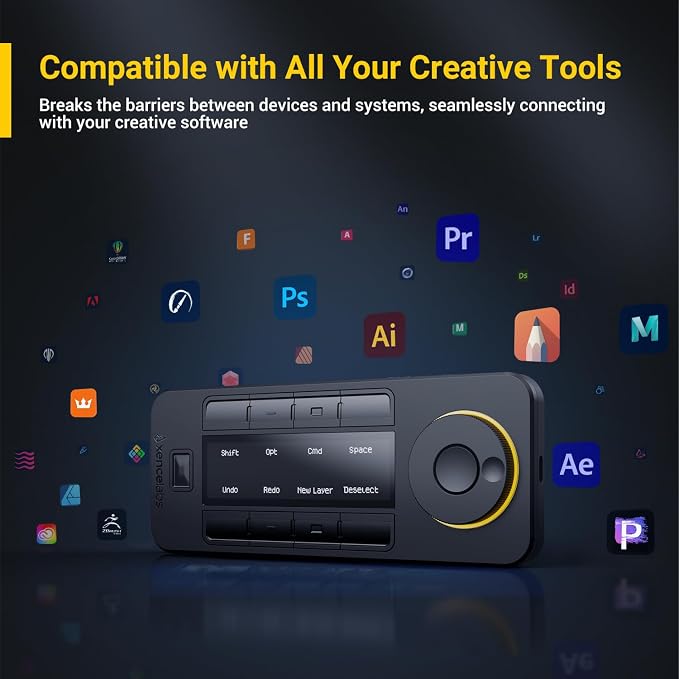 XENCELABS Quick Keys for PC, Drawing Tablet, Pen Display, OLED Display