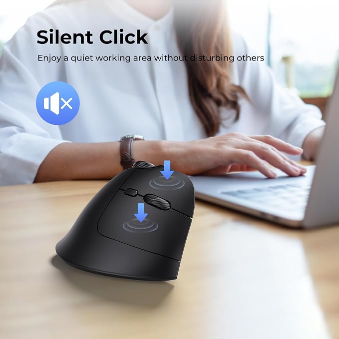 seenda Ergonomic Mouse Rechargeable, USB+Dual Bluetooth, MOU-302 Vertical