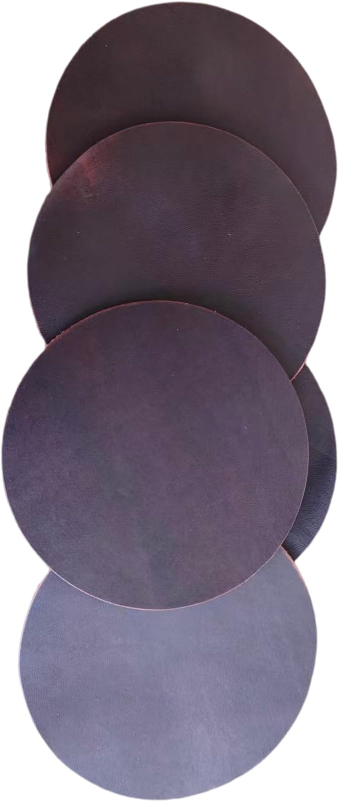 Full Grain Genuine Leather, Oil Wax Brown, 11cm Circular Coasters 5 pcs |