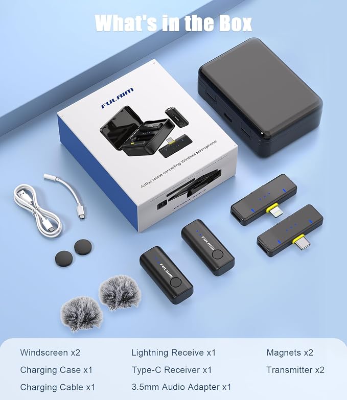 FULAIM X2 Wireless Lavalier Microphone