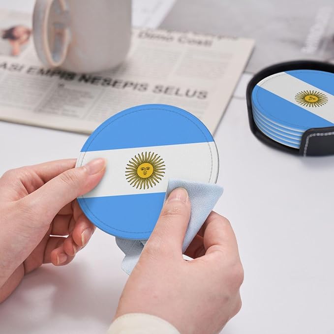 Argentina Flag Coasters for Drinks