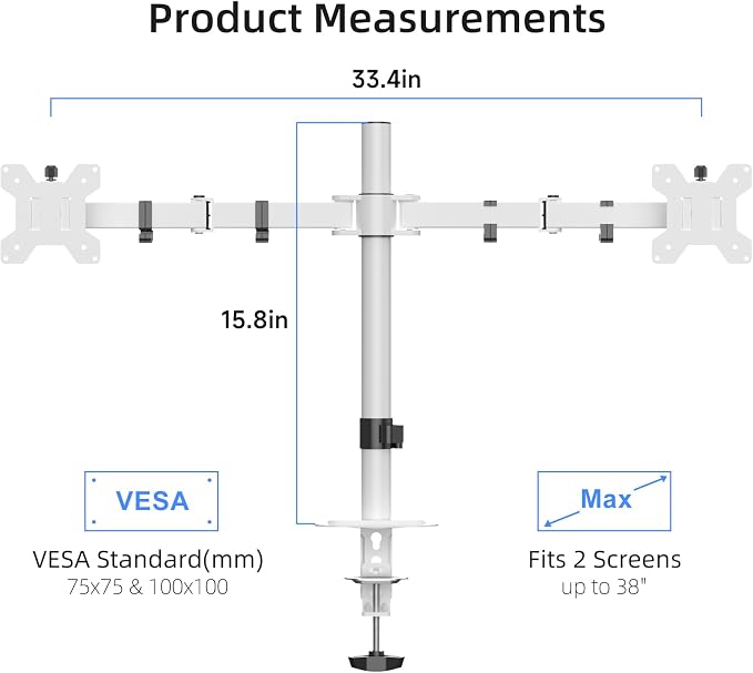 Suptek Dual Monitor Desk Mount, Adjustable Dual Monitor Arm