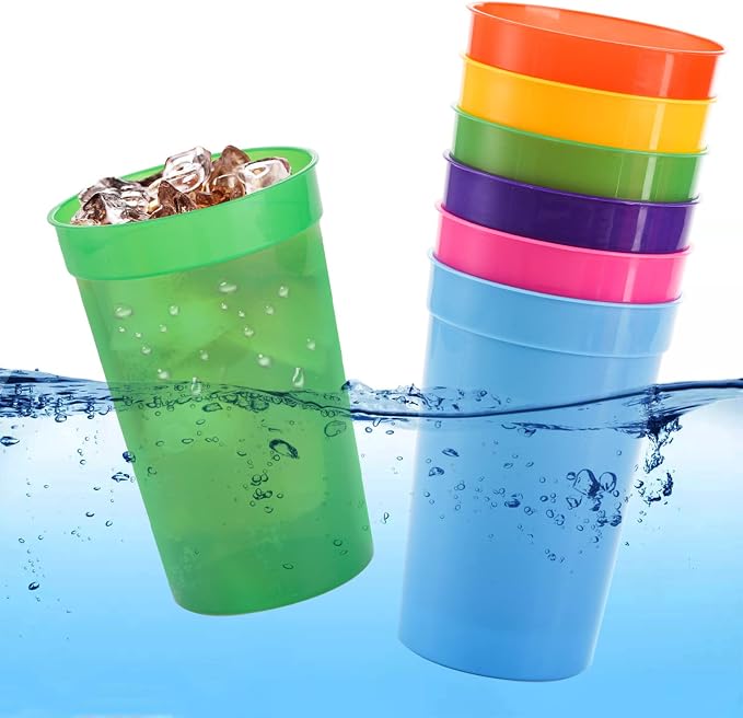 Fasmov 30 Pack 16 oz. Plastic Cups Plastic Tumblers Blank Reusable Drink