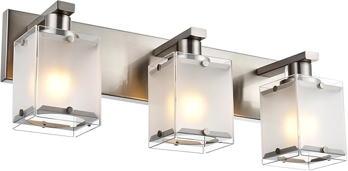 Modern 3-Lights Brushed Nickel Vanity Lights