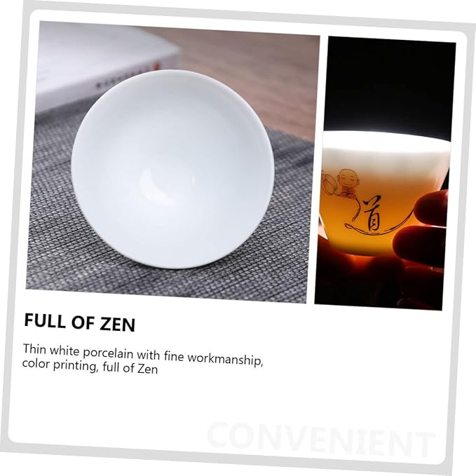2Pcs Ceramic Tea Cups Retro Style Porcelain Teaware Delicate Handleless Kung Fu