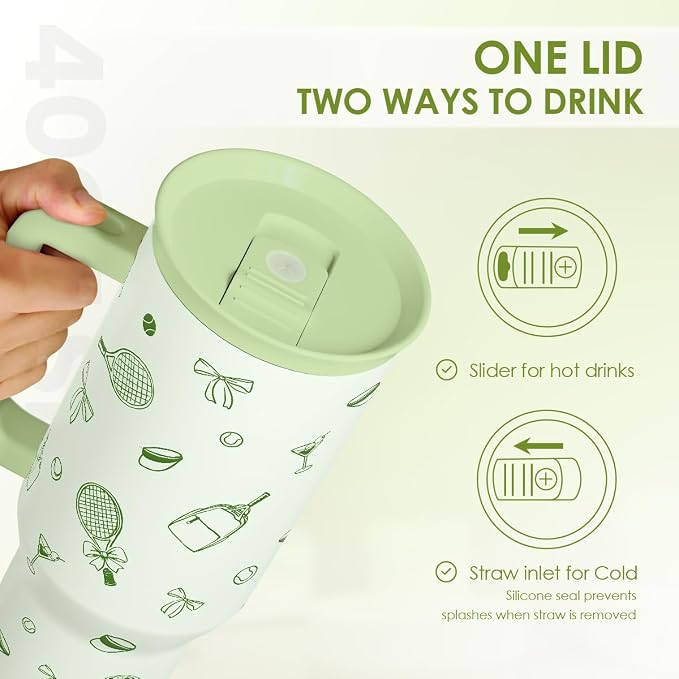 SANDJEST Tennis 40oz Tumbler