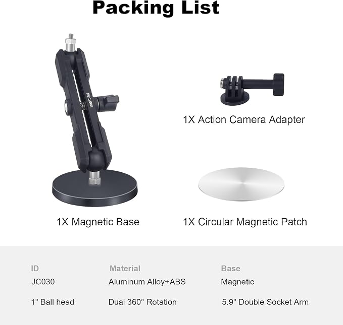 Magnetic Camera Mount for Action Camera, 12 Strong Magnet Base