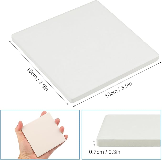 GNIEMCKIN 45 Pieces 4x4 Inch Blank Ceramic Coasters, Ceramic Tiles