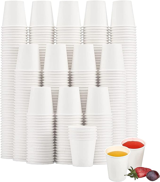 SIUQ 600 Pack 3 oz Paper Cups, Small Disposable Bathroom Mouthwash Cups | Mini