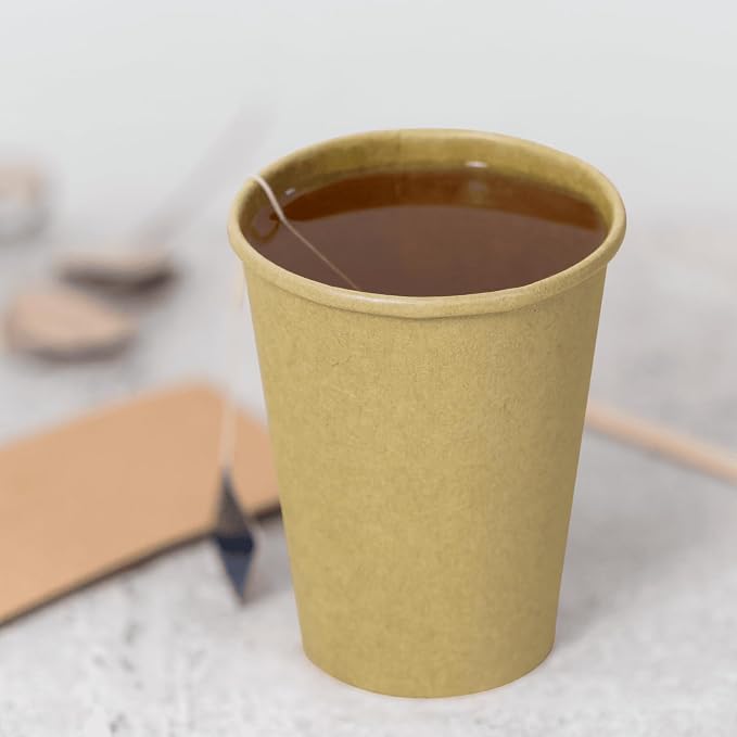 Karat 8 oz Coffee Cups, Kraft Disposable Paper Hot Cups, 1000ct | C-K508K