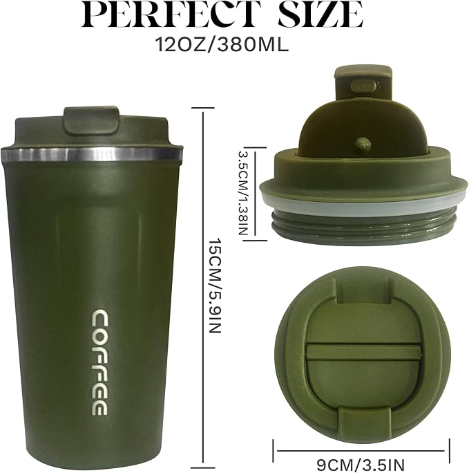 Insulated Travel Coffee Mug, Stainless Steel Coffee Cup