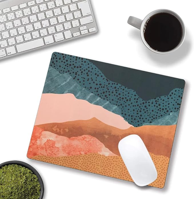 Mouse Pad, Colorful Abstract Mountain Mouse Pads, Square Washable Cloth
