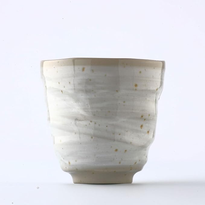 Japanese Tea Cups Handleless Coffee Mugs 6.4 oz Set of 4 | Mino Yaki ceramic
