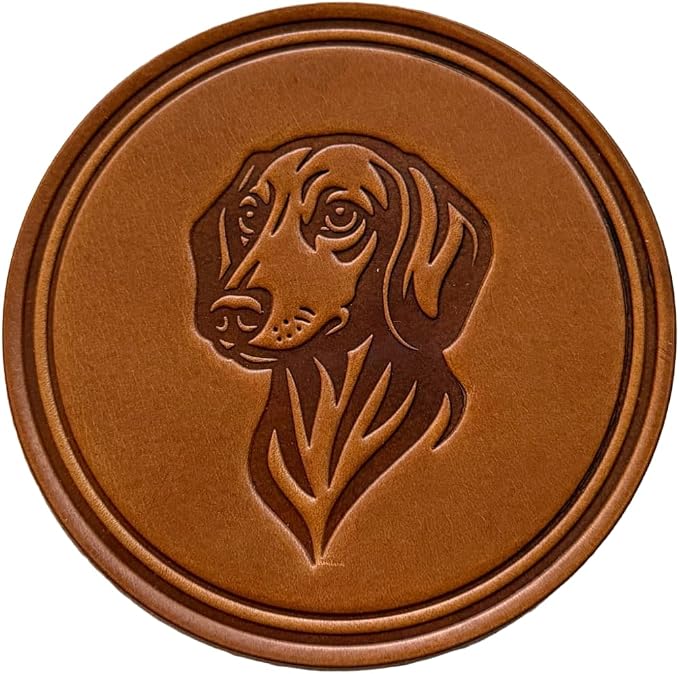 Dog Breed Leather Coasters – Premium Full Grain Table Protectors