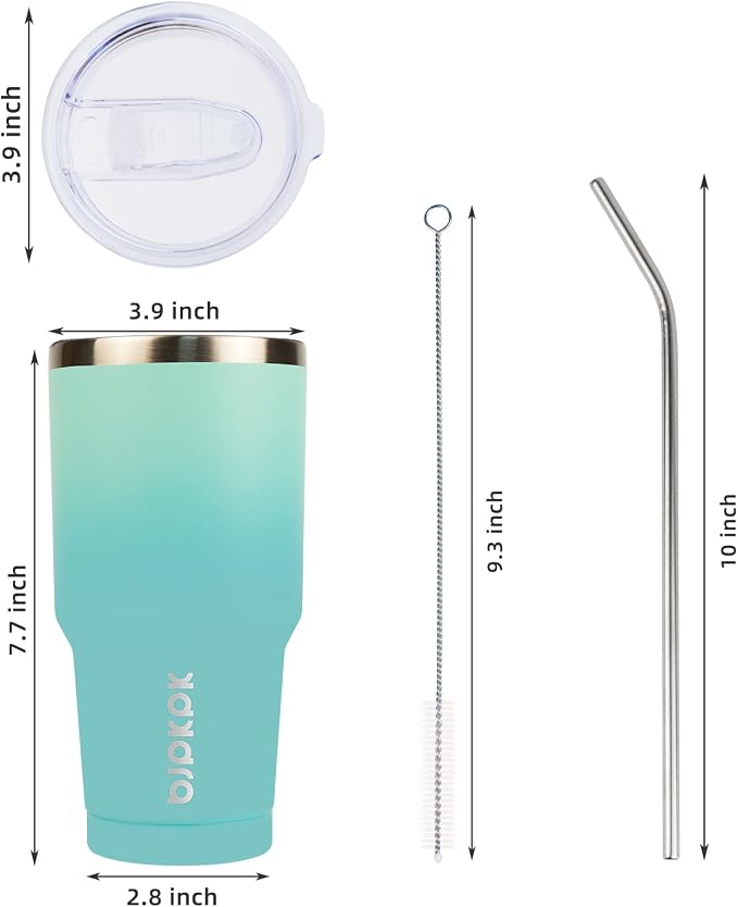BJPKPK 30 oz Tumbler with Lid and Straw, Insulated Stainless Steel Cup | Double