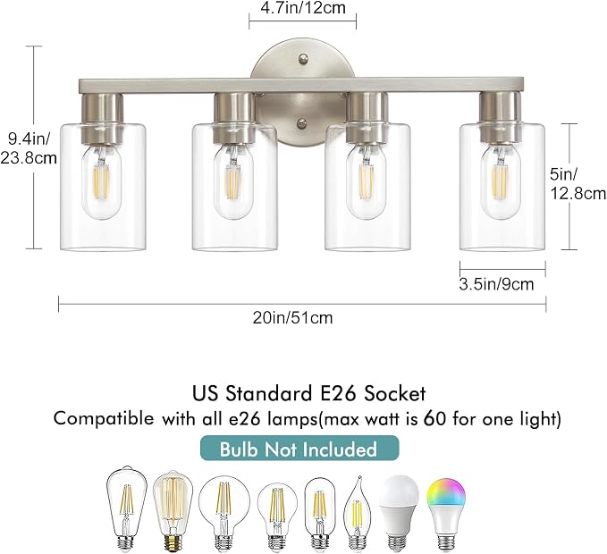 4 Light Bathroom Vanity Light