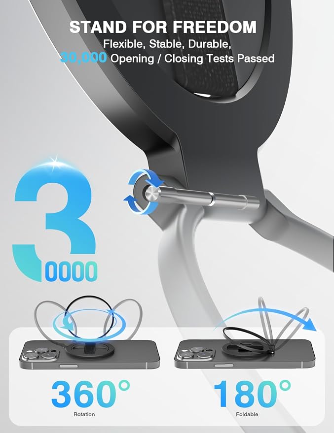 Grat 2 Magnetic Phone Grip Kickstand, Phone Loop Holder, Dual-Sided Magnet Ring