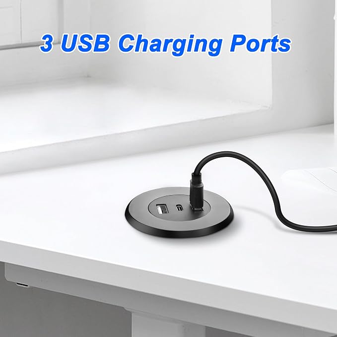 MEIRIYFA 3-in-1 Desktop Power Embedded Charger USB/Type C Desktop Station