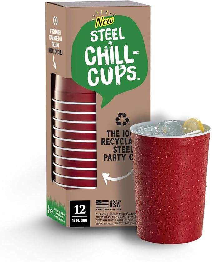 Steel Chill Cups 16 oz. Durable & Reusable Party Cups