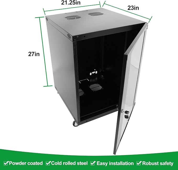 12U Server Cabinet Wall Mount Rack Enclosure