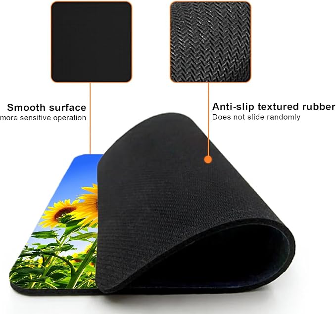 Mouse Pad, Cute Sunflower Plants Floral Mouse Pads