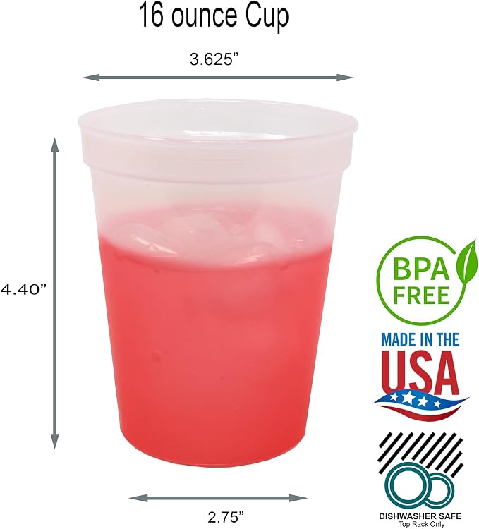 Rolling Sands 16 Oz. Reusable Plastic Stadium Cups