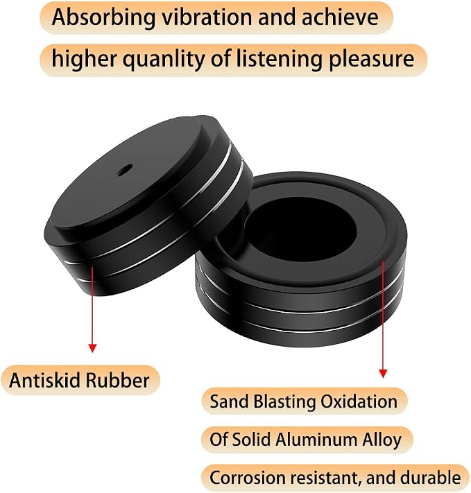 Viborg HiFi Speaker Spikes Isolation Feet Pads 58x22MM, 4X Audio Shock Absorber