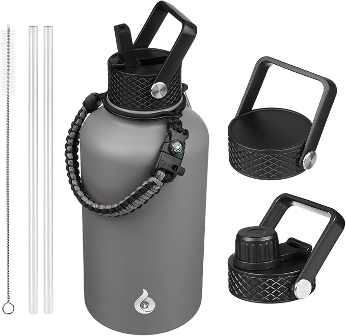 BJPKPK 64oz Insulated Water Bottle, Half Gallon Water Jug