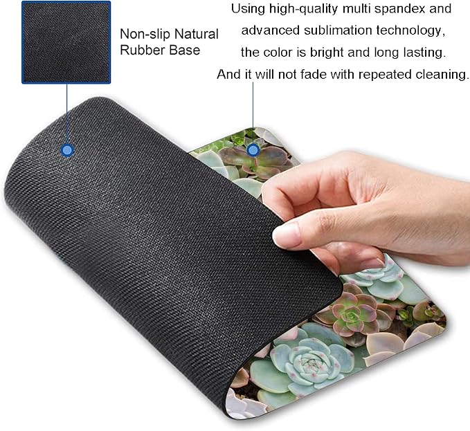 Cute Succulents Mouse Pad, Natural Plants Mousepad