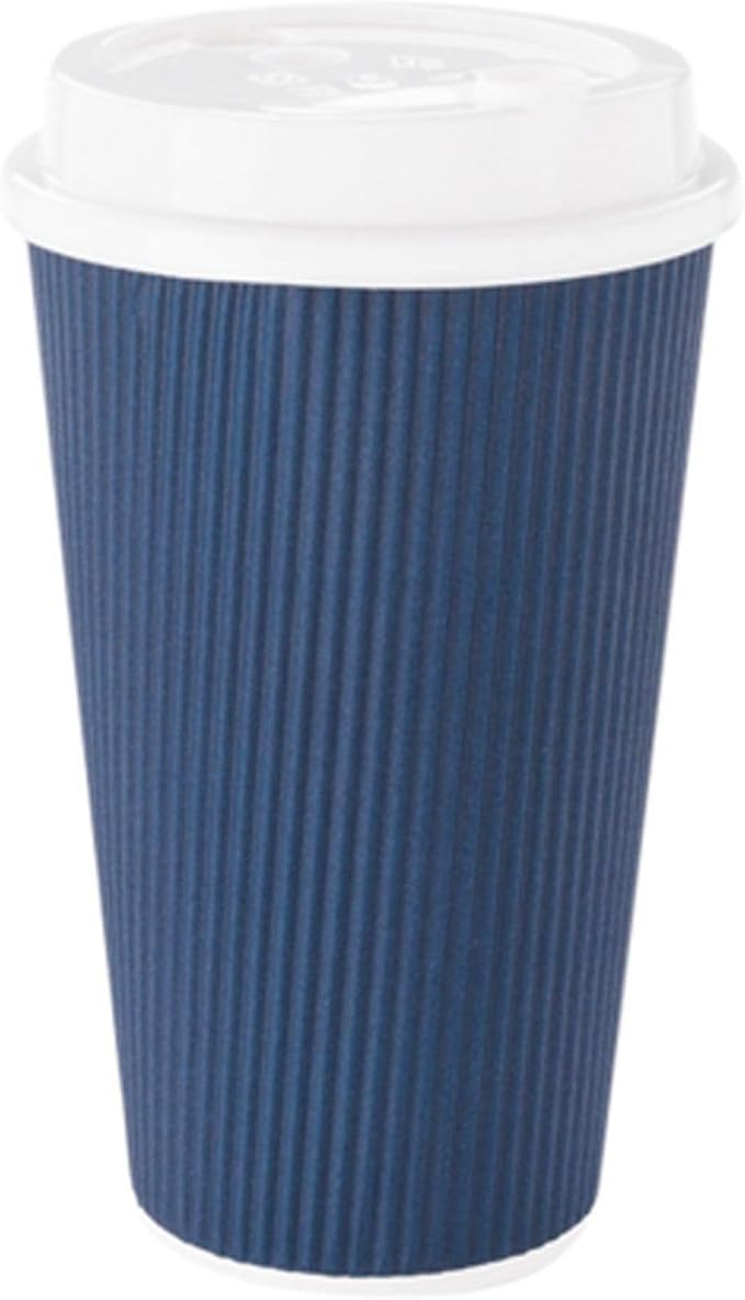 Restaurantware 16 Ounce Ripple Wall Disposable Coffee Cups, 500 Insulated