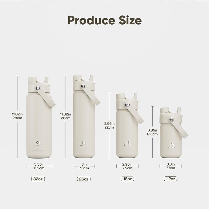 Kids Insulated Water Bottle - 12oz Stainless Steel Water Bottle with Dual Spouts