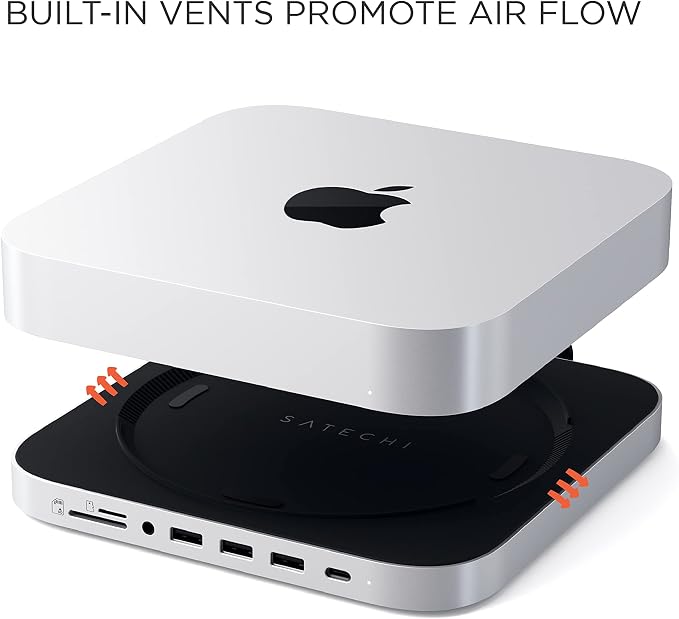 Satechi USB C Hub, Type-C Aluminum Stand & Hub, USB-C Data Port, Micro/SD Card