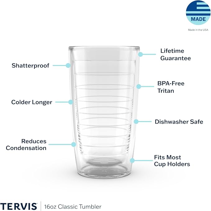 Tervis Crystal Clear Tabletop Made in USA Double Walled Insulated Tumbler