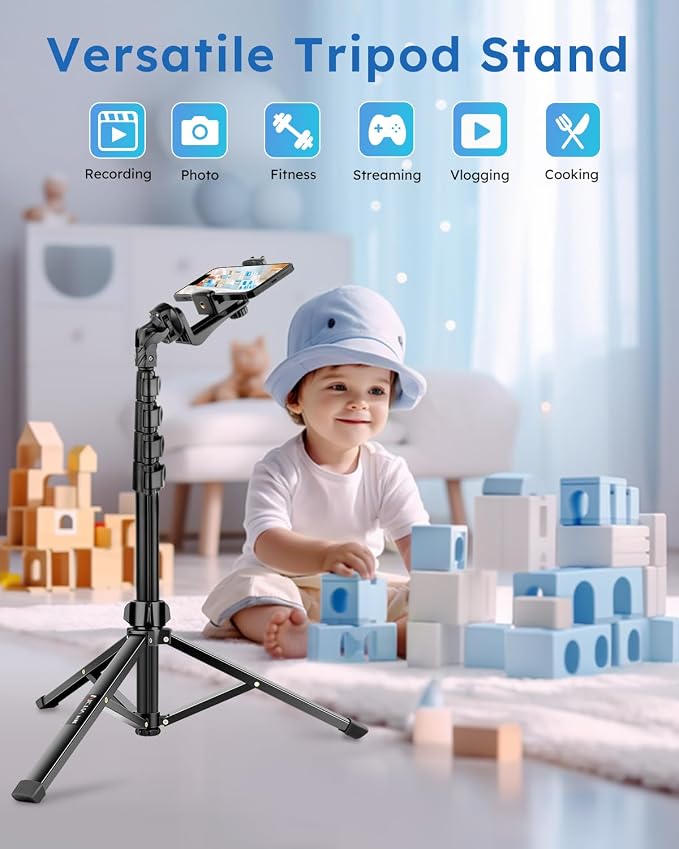 Phone Tripod, Stable & Adjustable Tall, Suit