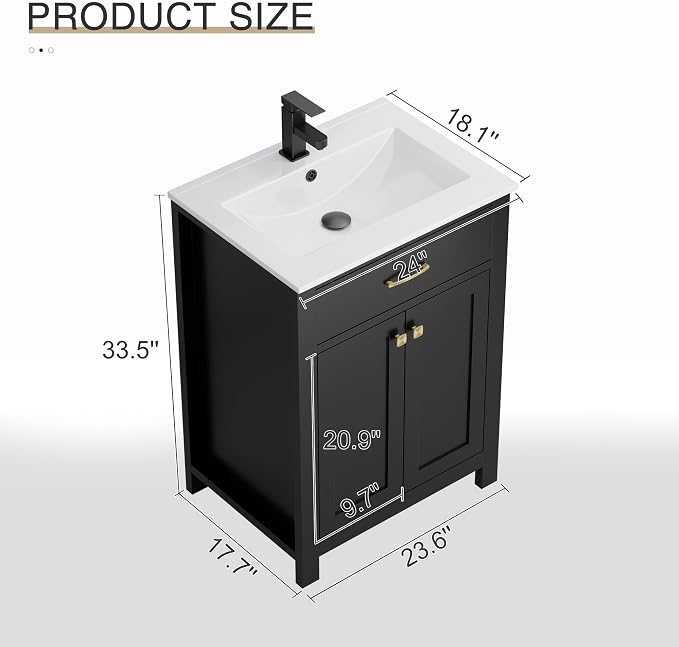 LUCKWIND 24" Bathroom Vanity
