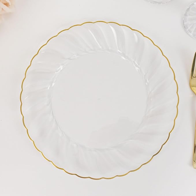 Efavormart 10-Pack 10" Clear Plastic Dinner Plates