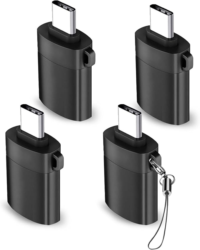USB C to USB Adapter 4 Pack, USBC Male to USB A 3.0 Female OTG Adapter