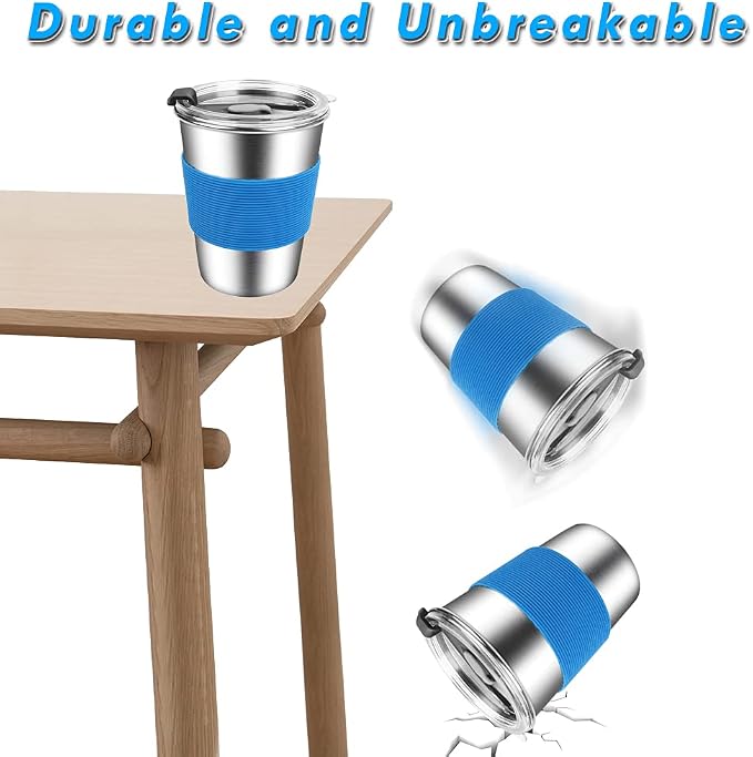 ShineMe Kids Stainless Steel Cups, Kids Metal Drinking Glasses