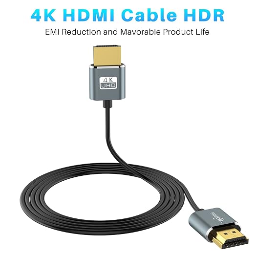 Twozoh Ultra-Thin Long HDMI to HDMI Cable 15FT, Hyper Slim HDMI 2.0 Cable