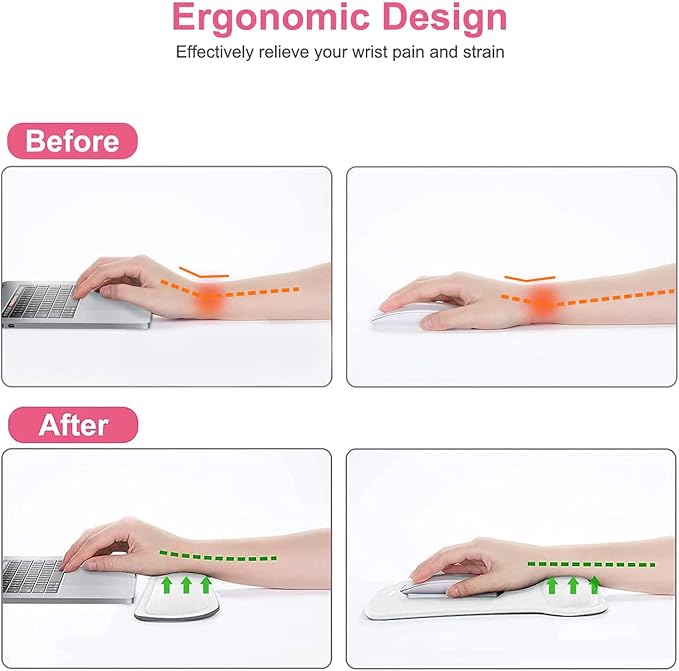 MOSISO Wrist Rest Support for Mouse Pad & Keyboard Set, Ergonomic Mousepad