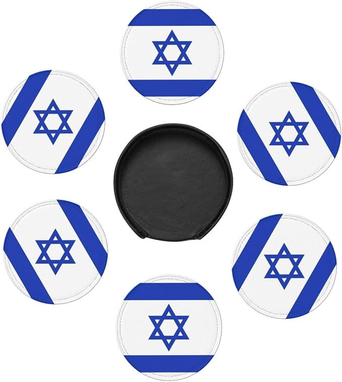 Israel Flag Coasters for Drinks