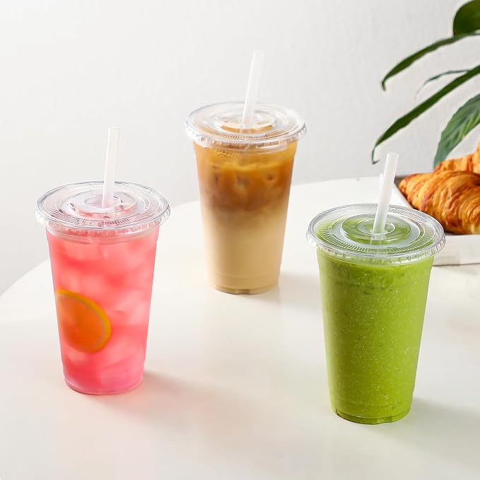 AOZITA [100 Sets 12 oz Clear Plastic Cups