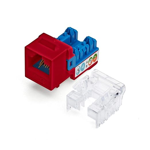 trueCABLE Cat5e Keystone Jack, Unshielded, 90 Degree Punch-Down, PoE++ 100W