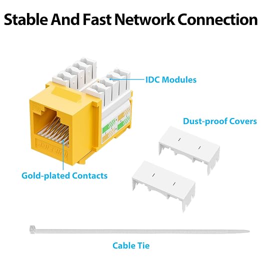 iwillink 10Gbps Cat6 Keystone Jack and Punch-Down Stand, RJ45 Ethernet Keystone
